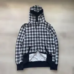 00s old uniqlo zip up hoodie check y2k