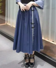 axes femme オリエンタルトラフィック チャイナ スカート ネイビー 紺