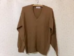 90539　Shakehand カシミヤＶネックセーター　ブラウン　L
