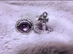 Vivienne Westwood パープルオーブ型ピアス