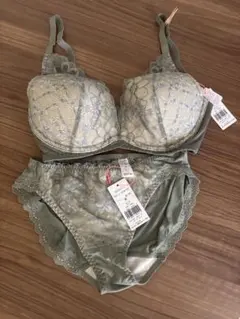 オリーブグリーン ブラジャーショーツセット　アモスタイル
