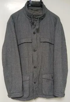 クロコダイル メンズ コート 中綿入り LL（XL)　グレイ系