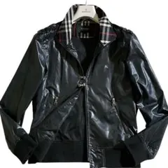 美品/L BURBERRY BLACKLABEL ナイロンジャケット 黒