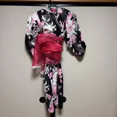 Bee des Bee 浴衣ドレス 130cm 黒 ピンク ワンピースタイプのサムネイル
