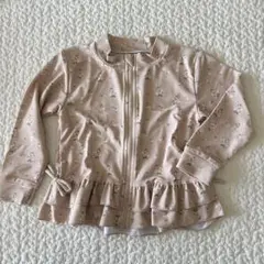 ラッシュガード 100 女の子 花柄 フリル ピンク 長袖 美品 水着 上着