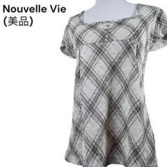 ＜美品＞ Nouvelle Vie 定番チェック柄ブラウスカジュアルで上品な印象