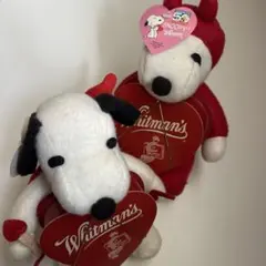 スヌーピー ぬいぐるみ ハート型箱付き　2個セット