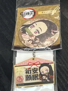 鬼滅の刃 竈門禰豆子 缶バッジ&アクリルストラップ２個セット(N-9)