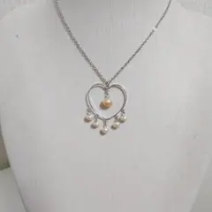 再出品大特価ハート型パールネックレス