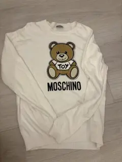 MOSCHINO COUTURE! ロゴ刺繍 ニット ホワイト - メルカリ