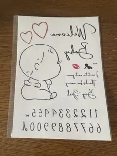 【出産前の記念に♡】ペイントシールマタニティフォトタトゥーシール 練習用シール付