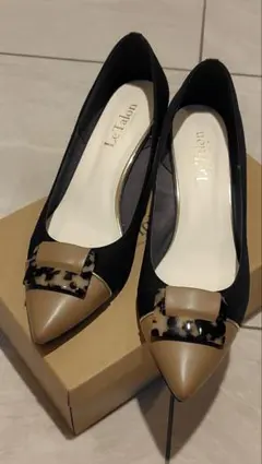 Le Talon ネイビー✕ベージュ ポインテッドトゥパンプス