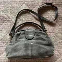 グレー クロコダイル風 ショルダーバッグ