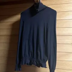 sensi タートルネックシャツ S/M 黒 フリル