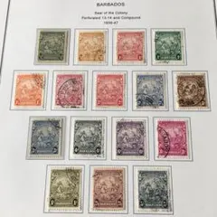 バルバドス 1938-47 Seal of the Colony 使用済16種完