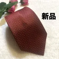 【新品未使用】LEIMIE EDWARD 幾何学模様 ブランド ネクタイ 赤