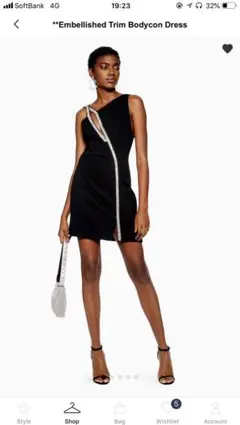 イギリス TOPSHOP購入BodyconDressビジューボディコンドレス