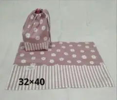 ☆給食セット 巾着&ランチョンマット パリスコレクション＊ピンク＊両