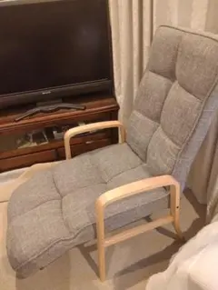 カインズ 木製ふかふか高座椅子 グレー ハイバック リクライニング