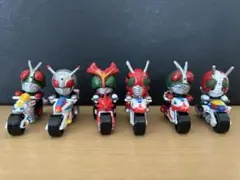 仮面ライダー フィギュア 6体セット バイク付き　ミニチュア　レトロのサムネイル