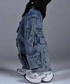 ADRERパラシュートカーゴパンツ デニム ジーンズのサムネイル