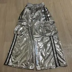 シルバー ワイドパンツ カーゴポケット付き