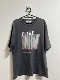azul by moussy tシャツ グレー プリント フェード