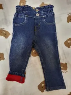 デニムパンツ　裏起毛