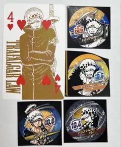 ワンピース　ロー　トランプ　バースデイ缶バッジステッカー　ONE PIECE