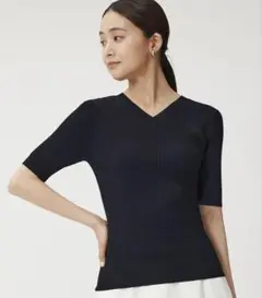 PLST UVカットレーヨンブレンド2WAYセーター　BLACK