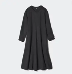 ユニクロ ブラッシュドジャージーワンピース 469345 ダークグレー M