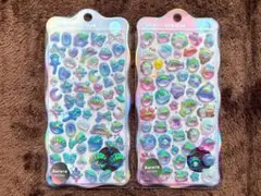 3D立体シール 高品質 ぷっくり オーロラ 海 シェル 2点セット