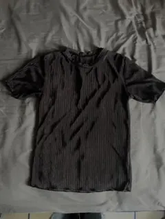 プリーツ 半袖 Tシャツ ブラックのサムネイル