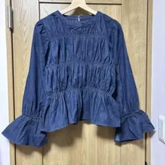 新品　sakishima デニムペプラムトップス　キャンディースリーブのサムネイル