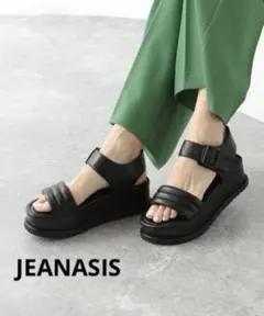 JEANASIS ジーナシス 厚底サンダル ブラック ストラップ　23㎝