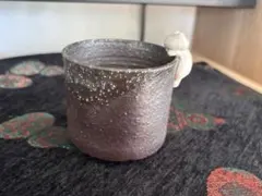 景德鎮 柴燒 裸焼きカップ（一点物）釉薬なし 備前焼　猫カップ