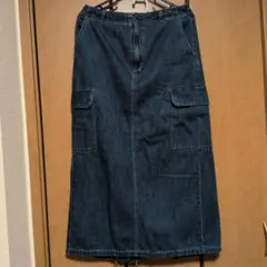 GU デニム カーゴロングスカート