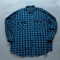 RITEMATE 古着 A0085 ネルシャツ 3XL 青 黒 ビッグシルエット