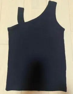 AZUL アシンメトリック ブラック タンクトップ