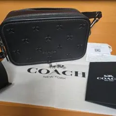 COACH ブラック レザー ショルダーバッグ　カメラバッグ星スター美品