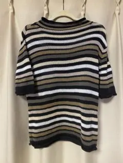 【美品】eyffmk サマーニット 半袖M〜L 綿100