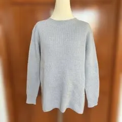 22OCTOBRE グレー リブ編み 長袖ニット