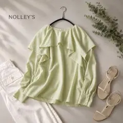美品NOLLEY'Sノーリーズ上品きれい色25SSシアースラブフリルブラウス♪のサムネイル
