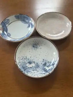 【美品】和食器 豆皿 小皿 3客セット 銘入り「ひじり」 うさぎ 花柄 桜