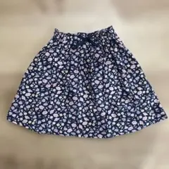 petit main 花柄スカート 120cm ネイビー