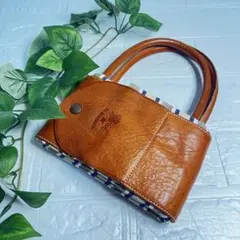 IL BISONTE イルビゾンテ ブラウンレザー 折りたたみトートバッグ A4