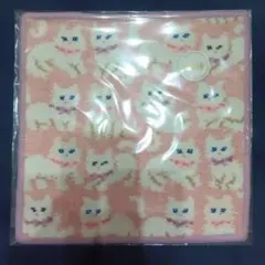 新品　ラブラリーバイフェイラー　モフモフネコチャン　ハンカチ　 ペールピンク