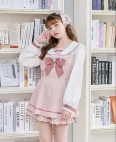 LIZLISA セーラーカラーセットアップ 長袖 ピンク