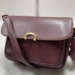 美品 カルティエ マストライン ショルダーバッグ ボルドー C金具 本革レザー