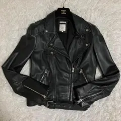 ✨希少/美品/ラムレザー✨ザラ レザージャケット ダブルライダース シルバー金具